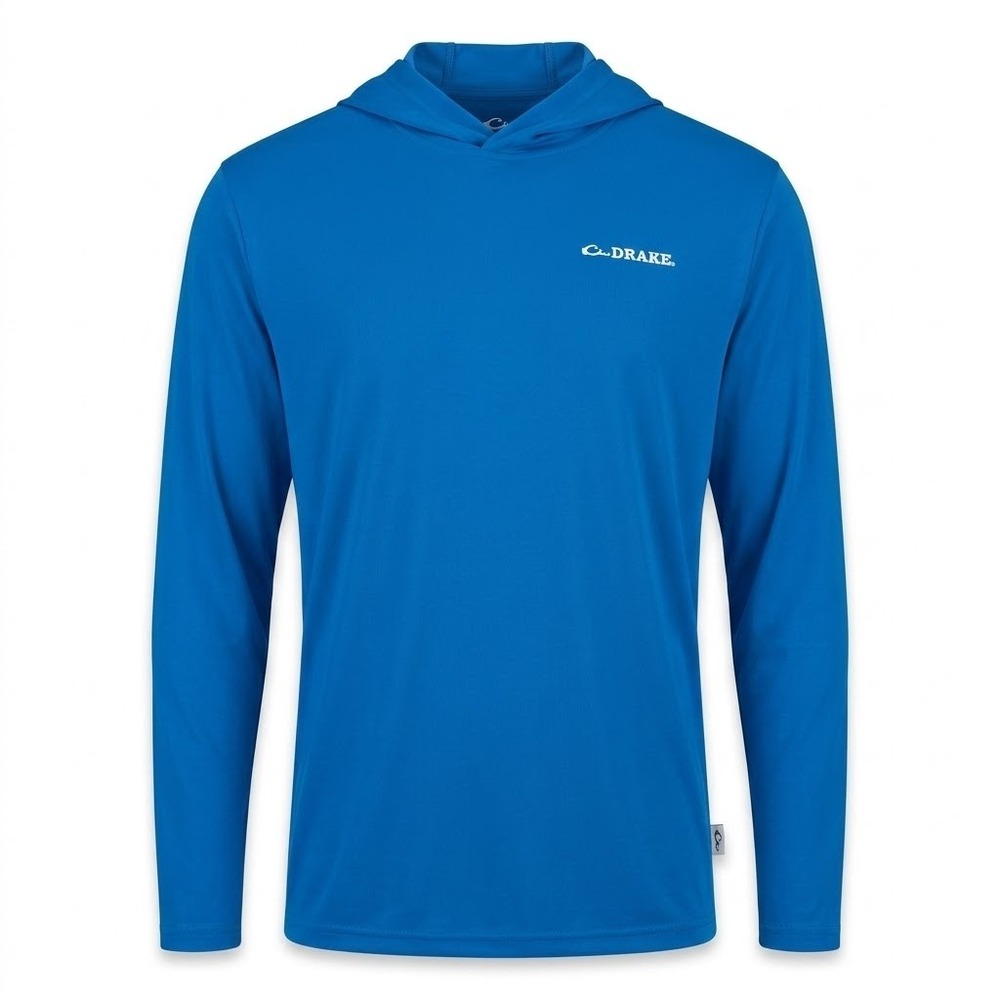 Drake Men’s Electric Blue Hooded Long Sleeve Shirt